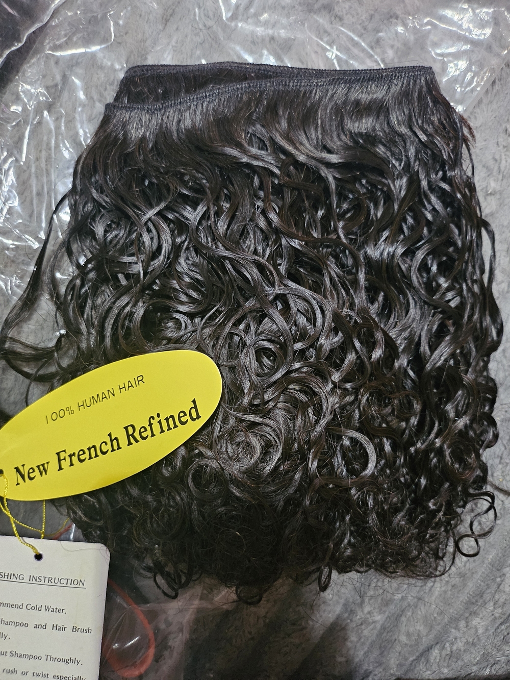 Black Curly Human Hair Weft 8 Inch And 12 Inch 100 Gram Each Weft Bundles